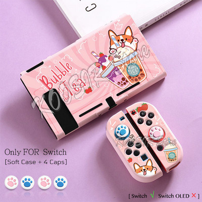 Limitált kiadású Soft Shell tok Nintend Switch konzolhoz NintendoSwitch Protect Cover színes bőr + 4 Joycon szilikon kupak