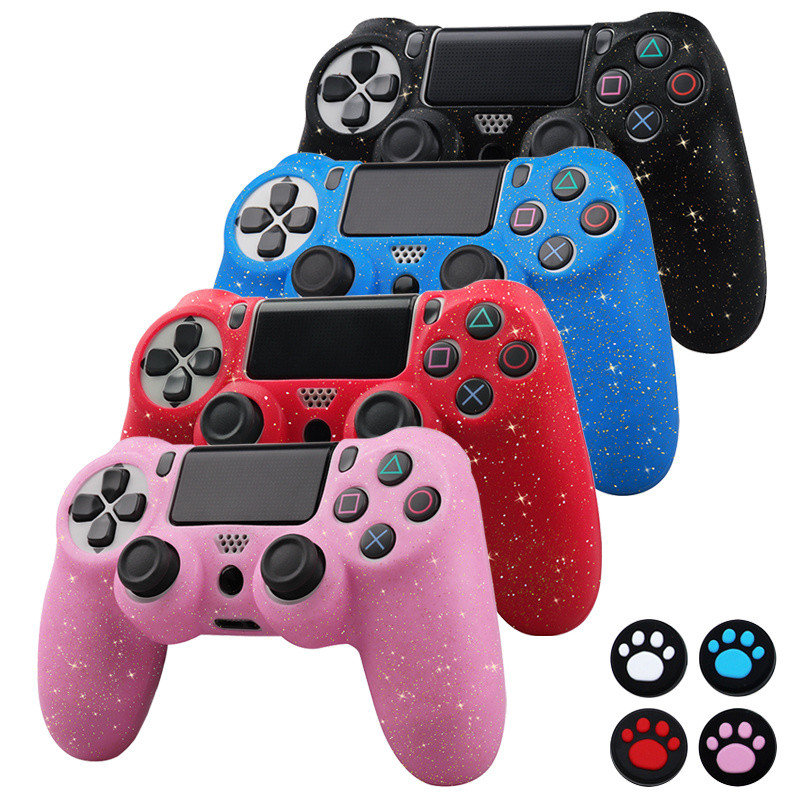 Huse de protecție din silicon moale și strălucitoare Sangle pentru controler de joc PS4 Skin Gamepad Joystick Husă pentru carcasa PLAYSTATION4