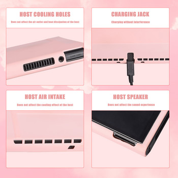 Χωριστή ροζ πολύχρωμη θήκη για Nintendo Switch Oled Console NS Joy Con Ελεγκτής Shell Soft Silicone Protective Cover Accessories