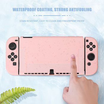 Разделен розов цветен калъф за Nintendo Switch Oled конзола NS Joy Con Controller Shell Мек силиконов защитен капак Аксесоари