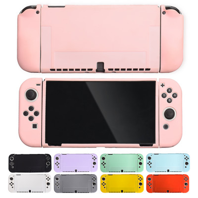 Split Pink Colorful Case Nintendo Switch Oled Console NS Joy Con Controller Shell Mīksta silikona aizsargapvalka piederumi