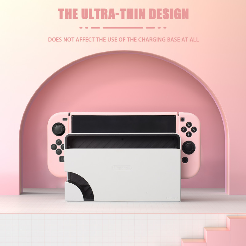 Razdvojena ružičasta šarena torbica za Nintendo Switch Oled konzolu NS Joy Con Controller Shell Mekana silikonska zaštitna navlaka Dodaci