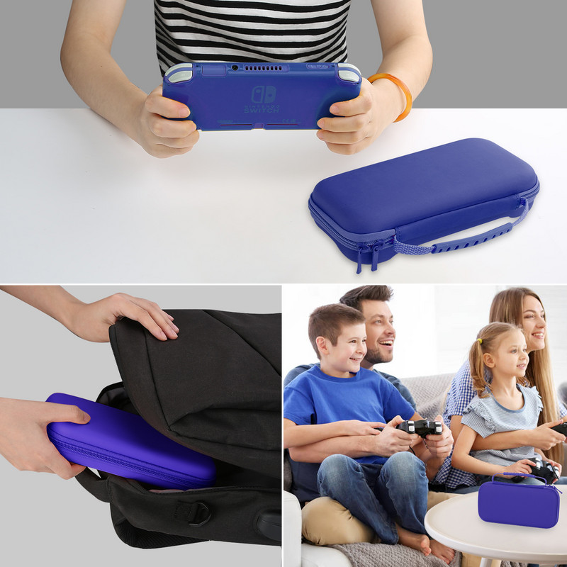 HEYSTOP Συμβατό με θήκη μεταφοράς Switch Lite, θήκη Switch Lite με προστατευτική θήκη μαλακής TPU Παιχνίδια Κάρτα 6 Καπέλα λαβής αντίχειρα