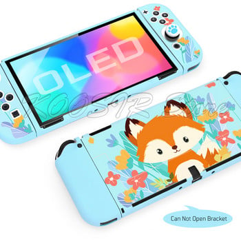 Nintend Switch OLED Неплъзгащ се сладък поп анимационен аниме мек калъф SWITCHOLED Kawaii Skin Protective Shell + 4 силиконови капаци Joycon