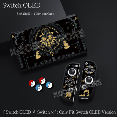 Nintend Switch OLED Anti-alunecare Cute Pop Cartoon Anime Husă moale SWITCHOLED Kawaii Skin Carcasă de protecție + 4 Huse din silicon Joycon