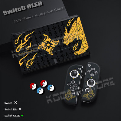 Nintend Switch OLED Anti-alunecare Cute Pop Cartoon Anime Husă moale SWITCHOLED Kawaii Skin Carcasă de protecție + 4 Huse din silicon Joycon