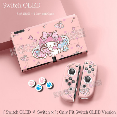 Nintend Switch OLED Anti-alunecare Cute Pop Cartoon Anime Husă moale SWITCHOLED Kawaii Skin Carcasă de protecție + 4 Huse din silicon Joycon
