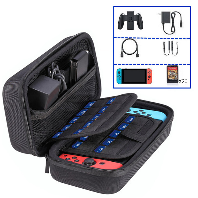 Pārnēsājams NS pārnēsāšanas futrālis Saderīgs Nintendo Switch OLED uzglabāšanas somas kastes cietais apvalks Joycon spēļu kasetņu piederumiem