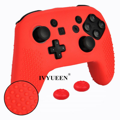 IVYUEEN Husă de piele din silicon anti-alunecare pentru Nintendo Switch NS Pro Carcasă de protecție Capace Stick analogice pentru Nintendo Switch
