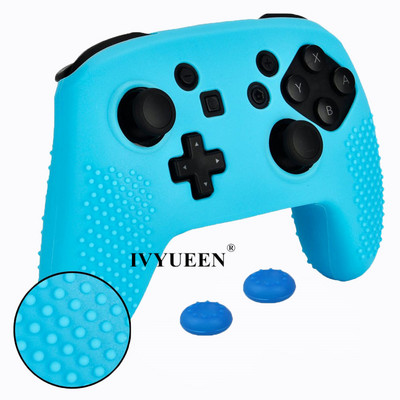IVYUEEN Husă de piele din silicon anti-alunecare pentru Nintendo Switch NS Pro Carcasă de protecție Capace Stick analogice pentru Nintendo Switch