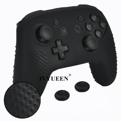 IVYUEEN Husă de piele din silicon anti-alunecare pentru Nintendo Switch NS Pro Carcasă de protecție Capace Stick analogice pentru Nintendo Switch
