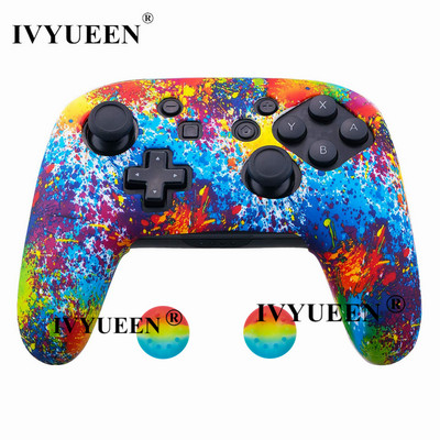 IVYUEEN Husă de piele din silicon anti-alunecare pentru Nintendo Switch NS Pro Carcasă de protecție Capace Stick analogice pentru Nintendo Switch