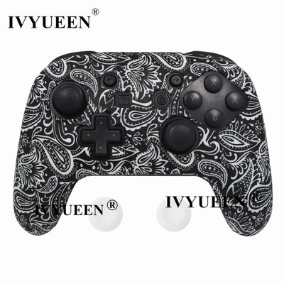 IVYUEEN Husă de piele din silicon anti-alunecare pentru Nintendo Switch NS Pro Carcasă de protecție Capace Stick analogice pentru Nintendo Switch
