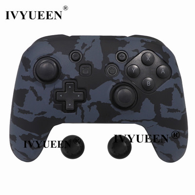 IVYUEEN Husă de piele din silicon anti-alunecare pentru Nintendo Switch NS Pro Carcasă de protecție Capace Stick analogice pentru Nintendo Switch