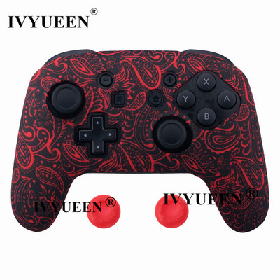 IVYUEEN Husă de piele din silicon anti-alunecare pentru Nintendo Switch NS Pro Carcasă de protecție Capace Stick analogice pentru Nintendo Switch