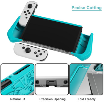 За Nintendo Switch Case TPU Grip Защитна обвивка Удароустойчив Armor Заден капак за nintendo Switch Oled калъф прахоустойчив капак