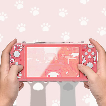 Hard PC Clear Anti-Shock Split Cover Cat-Pad Pattern Joycon Protective Case For Nintendo Switch Lite Console Shell Аксесоари