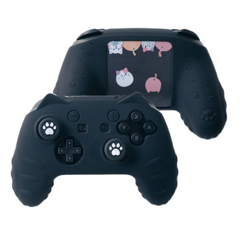 Cute Cat Paw Silicone Soft Shell Gamepad Sticker Skin For Nintendo Switch Pro NS Game Controller Case Thumb Stick Grip Cap Cover