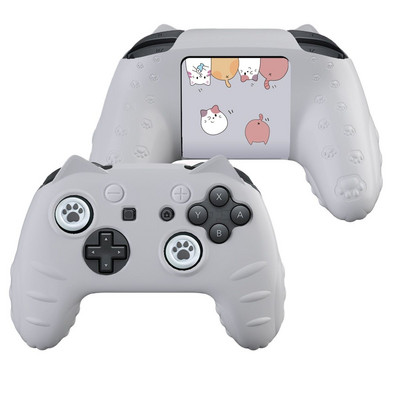 Cute Cat Paw Silicone Soft Shell Gamepad Skin για Nintendo Switch Pro NS Θήκη χειριστηρίου παιχνιδιών Thumb Stick Grip Cap κάλυμμα