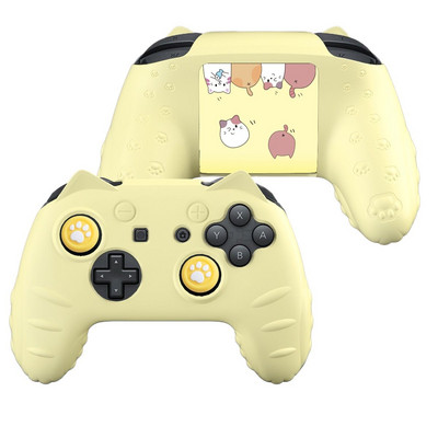 Cute Cat Paw Silicone Soft Shell Gamepad Skin για Nintendo Switch Pro NS Θήκη χειριστηρίου παιχνιδιών Thumb Stick Grip Cap κάλυμμα