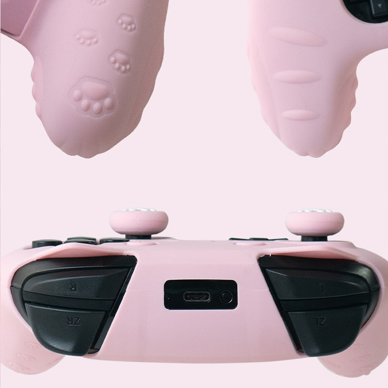 Cute Cat Paw Silicone Soft Shell Gamepad Skin για Nintendo Switch Pro NS Θήκη χειριστηρίου παιχνιδιών Thumb Stick Grip Cap κάλυμμα