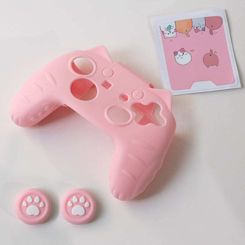 Cute Cat Paw Silicone Soft Shell Gamepad Skin για Nintendo Switch Pro NS Θήκη χειριστηρίου παιχνιδιών Thumb Stick Grip Cap κάλυμμα