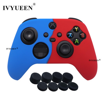 IVYUEEN za XBox Series XS kontroler Gumena silikonska gel futrola Zaštitna navlaka za kožu s rukohvatima za joystick Analogna kapica za palac