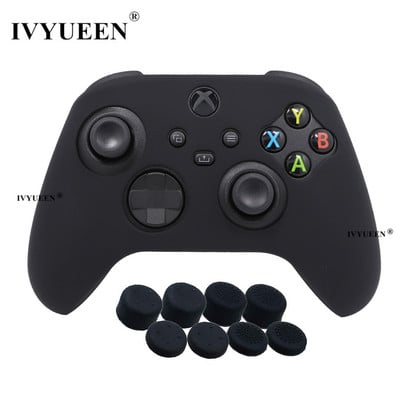 IVYUEEN za XBox Series XS kontroler Gumena silikonska gel futrola Zaštitna navlaka za kožu s rukohvatima za joystick Analogna kapica za palac