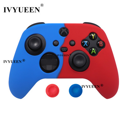 IVYUEEN za XBox Series XS kontroler Gumena silikonska gel futrola Zaštitna navlaka za kožu s rukohvatima za joystick Analogna kapica za palac