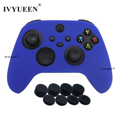 IVYUEEN za XBox Series XS kontroler Gumena silikonska gel futrola Zaštitna navlaka za kožu s rukohvatima za joystick Analogna kapica za palac