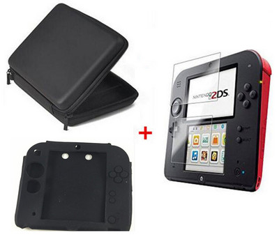 EVA Protector Hard Travel Carry Case vāciņš Soma Caurule Touch Seal Film Ekrāna aizsargs Silikona futrālis Nintendo Nintend 2DS