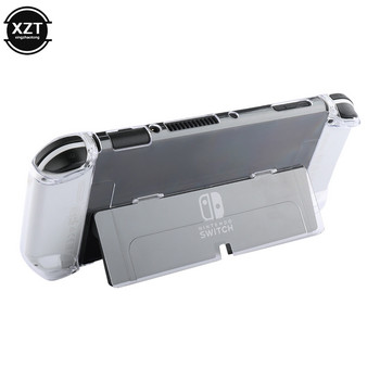 Crystal Clear Console Shell за Nintendo Switch OLED Защитен флип калъф Crystal Transparent Cover Anti-Fal Shock Guard
