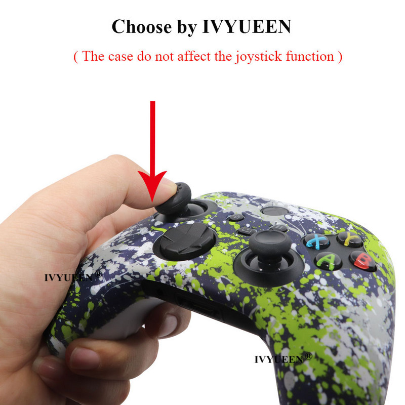 IVYUEEN mekana silikonska torbica za Xbox Series X/S kontroler Zaštitna koža Gamepad Gumena koža Ručka za palac Joystick Cover Shell