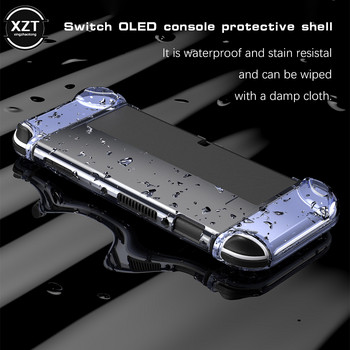 Нова кристална защитна обвивка, съвместима за Nintendo Switch OLED, прозрачен твърд калъф, капак за аксесоари за конзола Switch OLED