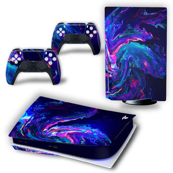 GAMEGENIXX PS5 Standard Disc Skin Sticker Starry Sky Protective Decal Подвижен капак за конзола PS5 и 2 контролера