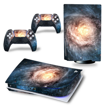 GAMEGENIXX PS5 szabványos lemezborító matrica Starry Sky védőmatrica levehető fedél PS5 konzolhoz és 2 vezérlőhöz