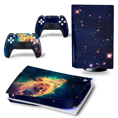 GAMEGENIXX PS5 szabványos lemezborító matrica Starry Sky védőmatrica levehető fedél PS5 konzolhoz és 2 vezérlőhöz
