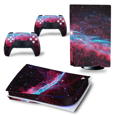GAMEGENIXX PS5 szabványos lemezborító matrica Starry Sky védőmatrica levehető fedél PS5 konzolhoz és 2 vezérlőhöz