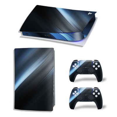 Pentru consolă ediție digitală PS5 și 2 controlere Autocolant cu zăbrele geometrice Husă detașabilă PVC Vinil