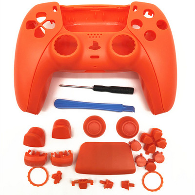 PS5 Playstation 5 kontroliera pilna komplektācija korpusa korpuss priekšpuse aizmugurējā korpusa vāka nomaiņa, DIY dekoratīvo sloksņu pogu komplekts melns