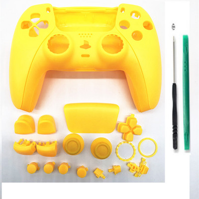 PS5 Playstation 5 kontroliera pilna komplektācija korpusa korpuss priekšpuse aizmugurējā korpusa vāka nomaiņa, DIY dekoratīvo sloksņu pogu komplekts melns