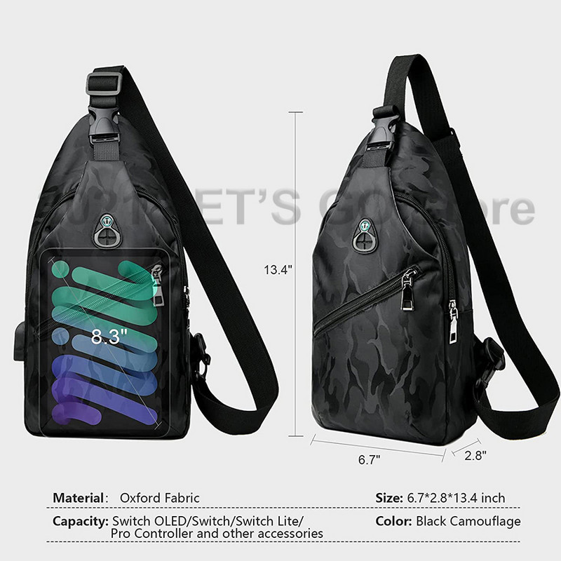 Nintend Switch Sling Crossbody ruksak Prijenosna vodootporna putna torba za nošenje preko ramena za Nintendo Switch / OLED / Lite