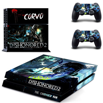 Game Dishonored 2 PS4 Skin Sticker Decal за Sony PlayStation 4 Console и 2 Controller Skin PS4 Sticker Винилов аксесоар