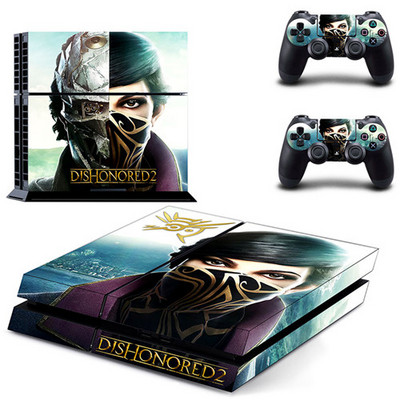 Game Dishonored 2 PS4 Skin Sticker Decal για Sony PlayStation 4 Console και 2 Controller Skin PS4 Sticker Vinyl Accessory