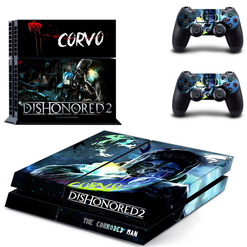 Game Dishonored 2 PS4 Skin Sticker Decal για Sony PlayStation 4 Console και 2 Controller Skin PS4 Sticker Vinyl Accessory