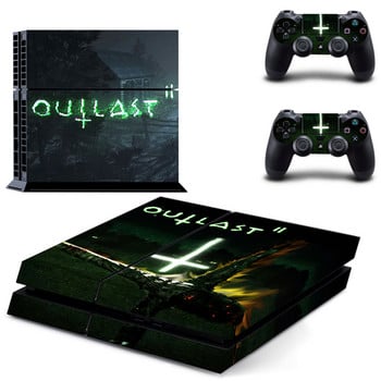 Αυτοκόλλητο αυτοκόλλητου παιχνιδιού Outlast PS4 για κονσόλα Sony PlayStation 4 και 2 χειριστήρια Skin PS4 αξεσουάρ βινυλίου