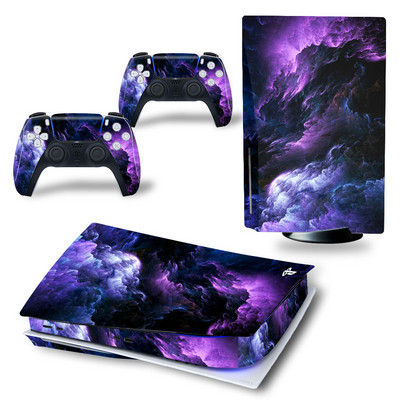 GAMEGENIXX PS5 Standard Disc Skin Sticker Waves Protective Decal Подвижен капак за конзола PS5 и 2 контролера