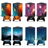 Xbox Series X konzolhoz és 2 vezérlőhöz Skin Sticker Starry Sky védőmatrica eltávolítható fedél