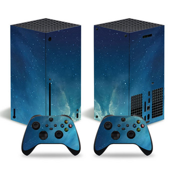 За конзола Xbox Series X и 2 контролера Стикер на кожата Звездно небе Защитен етикет Подвижен капак