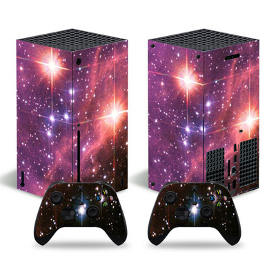 Xbox Series X konzolhoz és 2 vezérlőhöz Skin Sticker Starry Sky védőmatrica eltávolítható fedél